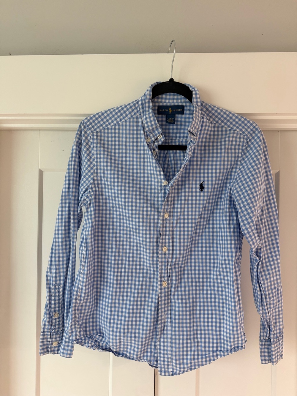 Ralph Lauren Light Blue & White Gingham Button-Down Shirt - Kids